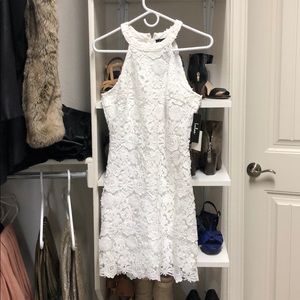 White flower embroidered dress